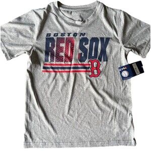 Boston Red Sox Boys Medium 8/10 Shirt MLB Baseball Gray Athletic New Genuine